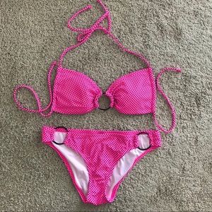 Neon Polka Dot Bikini 2 Piece Set